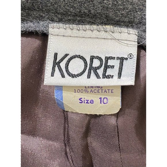 Vintage Koret size 10 100% Wool Union Label Gray A Line Knee Length Lined Skirt - Picture 6 of 10